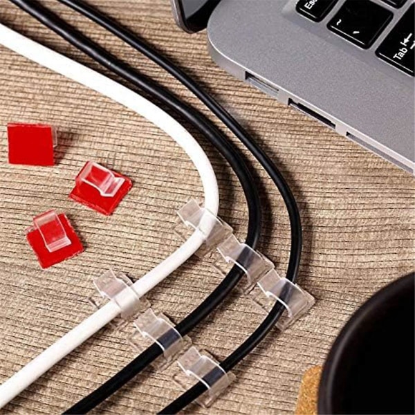 100 Pc Outdoor Light Clips for String Lights Self Adhesive Mini Cable Hooks Wire Clips Hooks Cord O