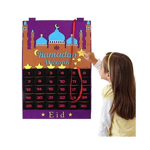 Filt Ramadan Eid Mubarak Kareem Väggbonad Numrerad Nedräkningskalender Planerare