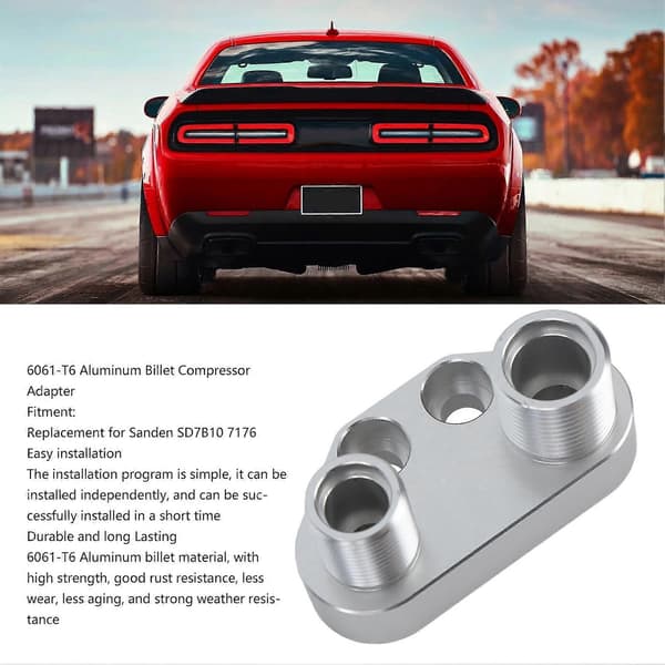 AC Kompressor Adapter Swap Billet Aluminium Kompressor Lige Adapter til Sanden SD7B10 7176