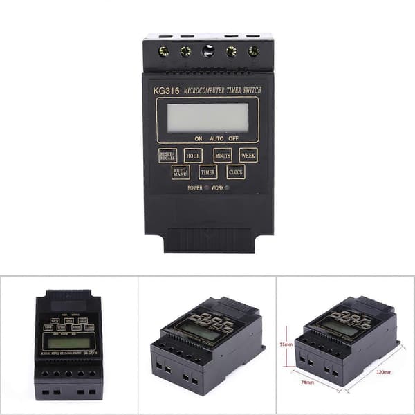 LCD Digital Timer Switch Mikrodatorkontroll Programmerbart Tidsrelä (AC220V) YEMAA