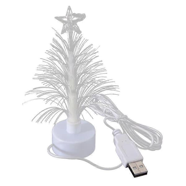 Mini LED Juletræ Lampe Julepynt Lys Natlys Farveskiftende Fiberoptisk Lys USB-forbindelse Lampe Dekoration