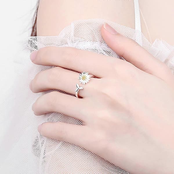 Dammode Kreativ Daisy Ring Öppning Kan Justeras Fritt
