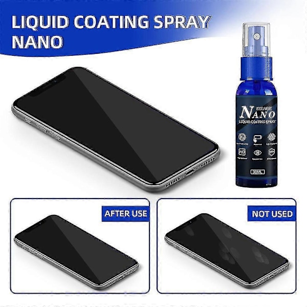 2st 30ml Nano Beläggningsspray Repskydd Anti-fingeravtrycksskärm För Mobiltelefon