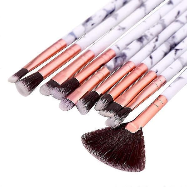 Et sett med 10 marmor foundation blush applikatorbørster