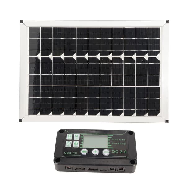 100W Solcellepanelsett 220W Inverter MPPT Kontroller Dobbel USB-utgang Solcelleladepanel for Bil
