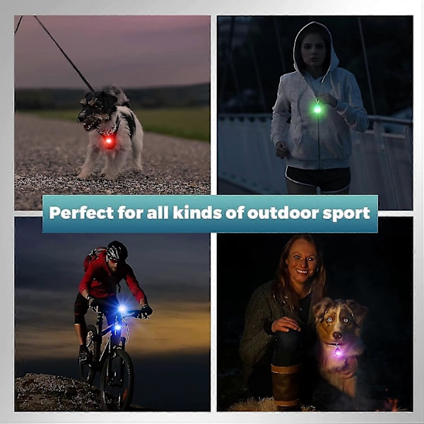 4 st LED Hundhalsband Lampa Uppladdningsbar Vattentät Hundlampa Clip Hund Säkerhet Nattvandring Lampor Fästs På Halsband
