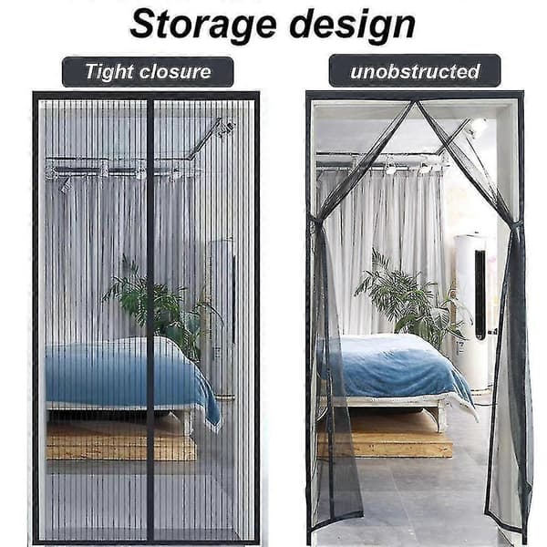 Magnetisk Nät Dörr Med Full Ram Skjutdörr Passar Dörrstorlek 85*205cm