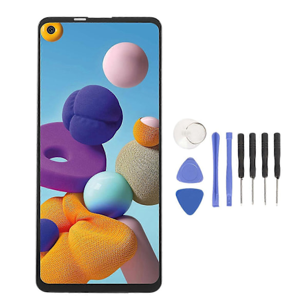 6,5 tums LCD-skärm med reparationsverktyg Smartphone Display Skärmbyte för Samsung Galaxy A21S
