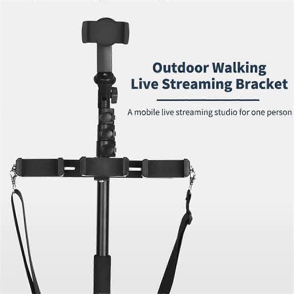 Selfie Stick til Gående Broadcasting Mobiltelefonholder Multifunktionel Bærbar Mobil Broadcasting