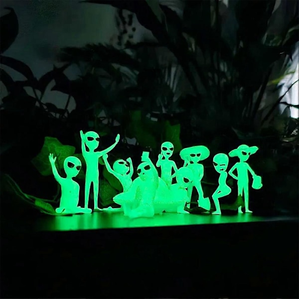Söt Glow-in-the-Dark Växttillbehör Alien Kruka Snygg Dekorativ Hantverk för Skåp, Bänkar, Trädgård