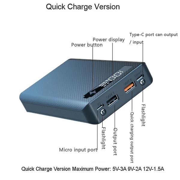 6x18650 Batteriladdare Box Case Laddningsbox För Mobiltelefonladdning, Standardladdning Svart