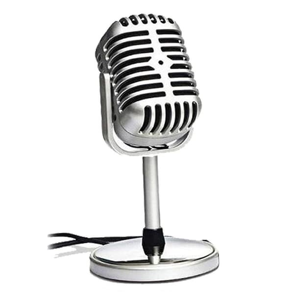 Vintage Stil Mikrofon Studio Ledningsforbundet Klassisk Retro Kondensatormikrofon Med Stativ Professionel KTV Mic