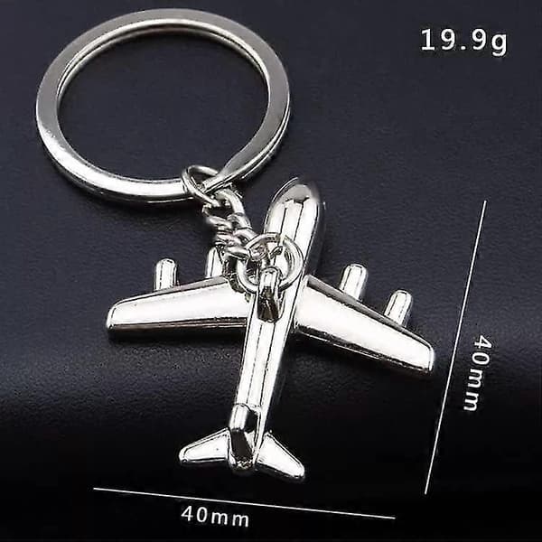 Polerad Silver Flygplansmodell Nyckelring: Unik Flygplansdesign
