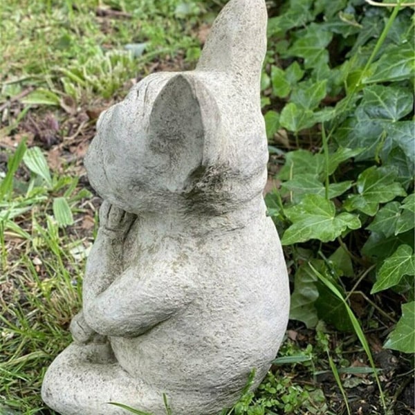 Trädgård Meditation Fransk Bulldog Dekoration Staty Trädgård Innergård Gräsmatta Dekoration Resin Hantverk Ou