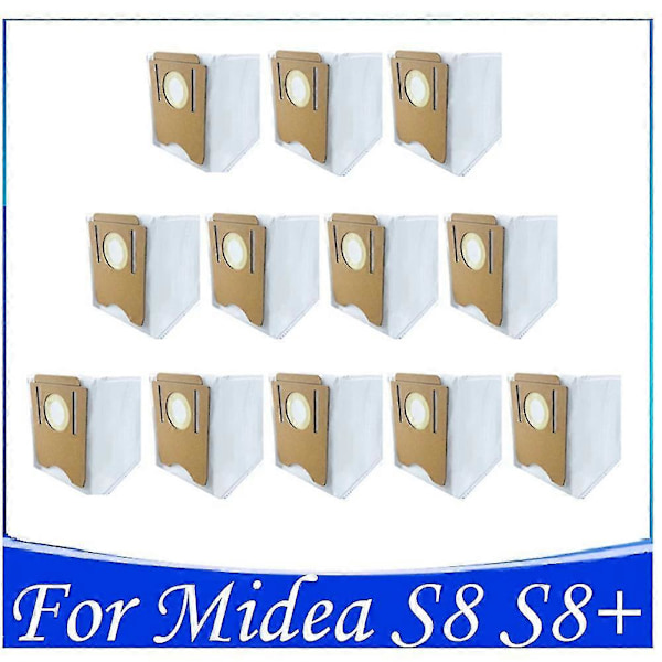 12st Dammsugarpåsar för Midea S8 S8+ Dammuppsamlings- och sopmaskin