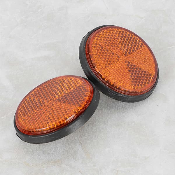 2 stk. Runde Reflekser Universal Motorcykel Cykel Rød Refleks PMMA Materiale