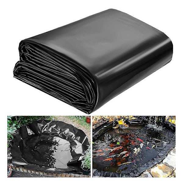 7x10 Ft Dammtäckning, HDPE Tjocklek Fiskdammsbeklädnader för Utomhusdammar, Dammtäckning för Vattenfall, Fisk Svart