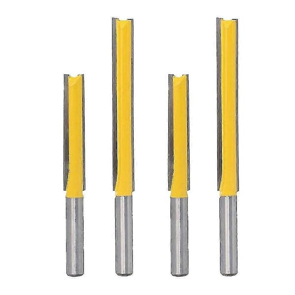 4x Extra Lång Rak Fräs Wood Milling Cutter Slitsfräs 2\" 3\"