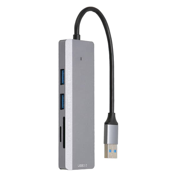 USB Hub 5Gbps 3 USB3.0 Porter Lagring og Minnekortleser Rask Varmeavledning Aluminiumlegering USB Splitter for PC
