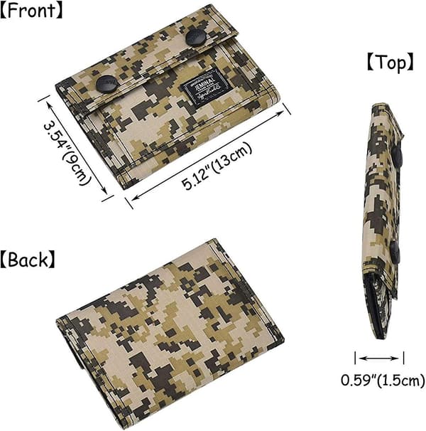 Camo-mönstrad plånbok för män, tonårspojkar, plånböcker för barn
