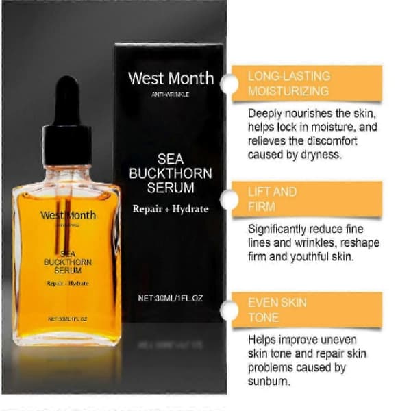 Havtorn Serum Torr Fina Linjer Anti-Aging Solbränna Åldrande Havtorn Serum 30ml 2pcs