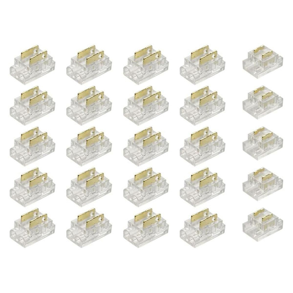 25 st 2-stifts 5 mm COB LED-remsanskopplingssats för remsa-till-tråd och remsa-till-remsa-kopplingar på 5V-24V D