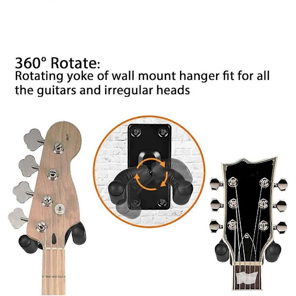 Gitarrväggfäste Väggkrok Musikinstrument Display Hook för Akustisk, Elektrisk Gitarr, Banjo, B