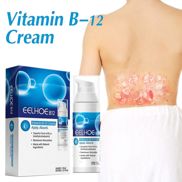 Vitamin B12 Kräm Metyl B12, Metylkobalamin B12 1000 mcg energi, Hälsa  Vibrerande hud, Kraftfull aktuell B12 hudkräm 2Pcs 1a2e | 2Pcs | Fyndiq