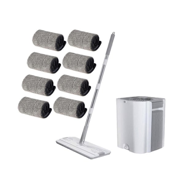Golvmopp och hinkset Platt Pressmopp Hinkar Mikrofiberdynor Hushåll Trägolvsrengöring Flexibla Moppar