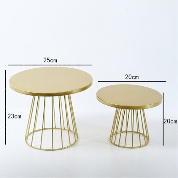 2 stk. metal kagefade, 8/10 tommer søjleformet cupcake display stand dessertbakke tærtefade til bagning