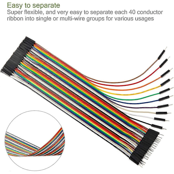 40 stk. 10 cm hun til hun header jumper ledning Dupont kabel ledningsstik 40 pin bånd loddefri flerfarvet