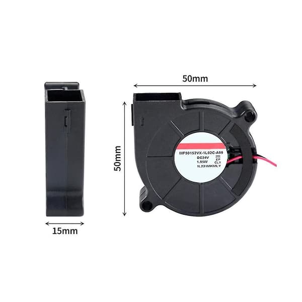 3D-printer blæser 5015 24V 0,41A dobbelt kugleleje centrifugal DC køleturbo blæser 3D-printerdele