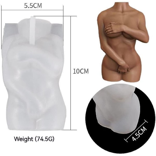 Kropssilikonharpiks Stearinlysform, 2 stk 3D Kropsformet Stearinlysform, Stearinlysforme Til Diym