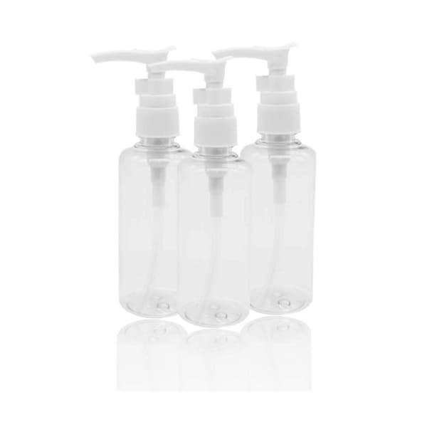 24-pack 100 ml transparenta reseflaskor, pumpflaska, lotiondispenser för vatten, massageolja, schampo