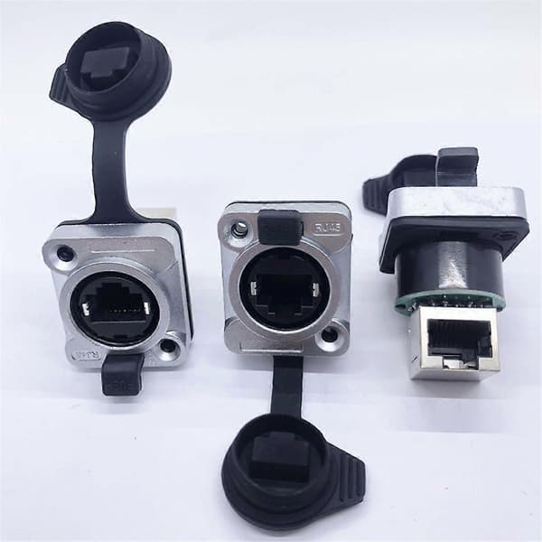 10 stk. Ethernet Rj45 Chassis Socket NE8FDP Ethernet Pass Through Connector IP65 Vandtæt A