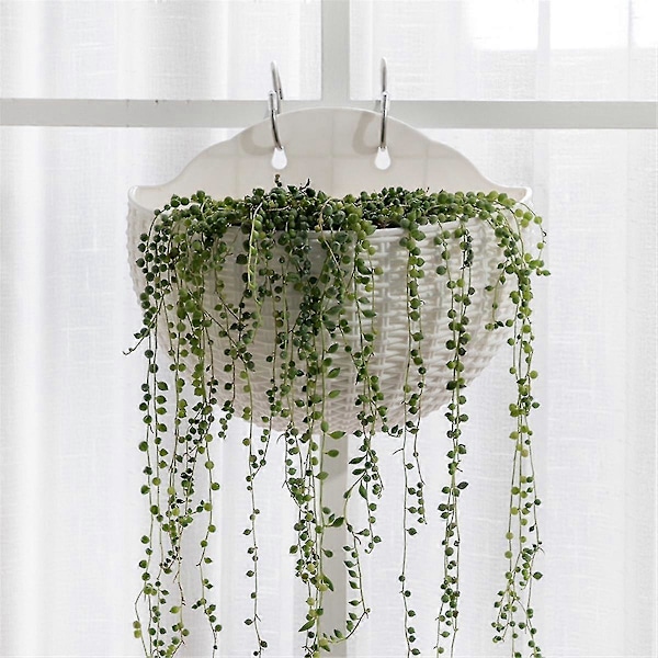 Svart Stor Balkonghängande Plastkruka Succulent Blomma Kruka Rattan Blomma Kruka