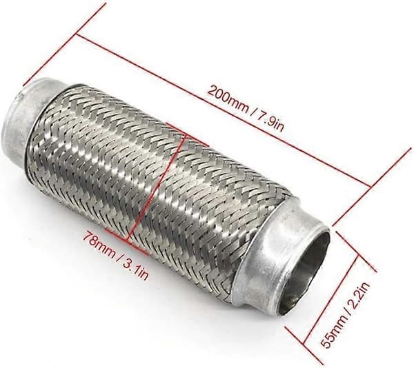 2025 Egnet 55mm Fleksibel Bil Eksos Eksos Fleksibel Slange, Universal Rustfritt Stål Fleksibel Eksos