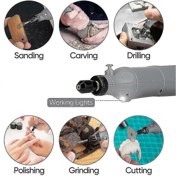 Sladdlöst roterande verktygsset för skärning, gravering, polering och DIY-hantverk
