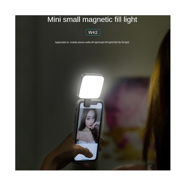 Mini Bærbar Mobiltelefon Fyld Light Live Mini Magnetic Pocket Light Selfie Beauty Lamp Ekstern L