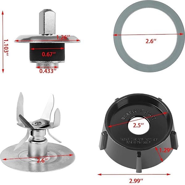 6-pisteinen Fusion Blade 4980 & 4902 Blender-purkin pohjan vaihto-osat Yhteensopiva Oster Osterizer Blender-terän kanssa