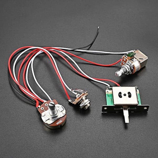 Guitar Wiring Harness Set Forhåndskablet 500K 1T1V 3-veis Push Pull Switch Wiring Harness Volum Tone Cont