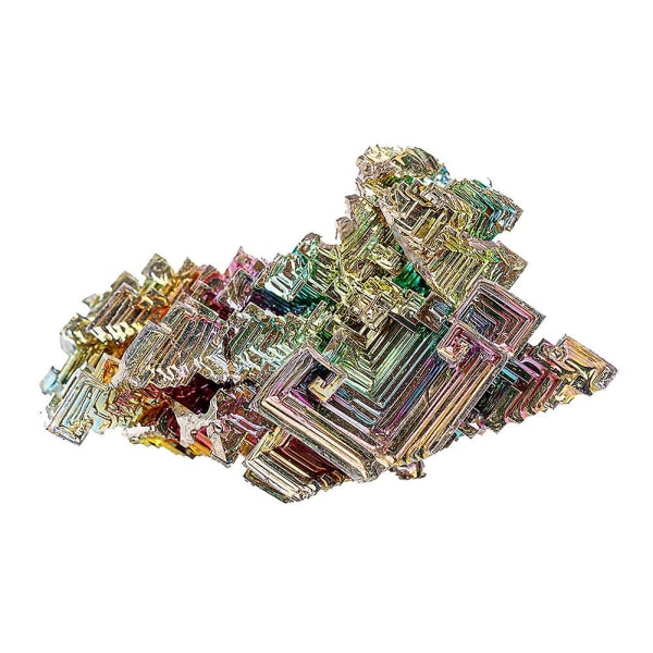 Nature Rainbow Bismuth Crystal Stone Medium prøve til indsamling af dekorationstråd, 1 stk (50-60 gram)