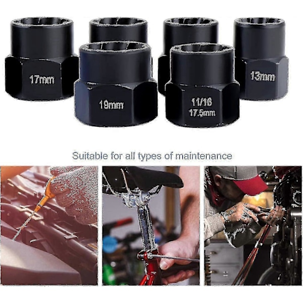 13 stk. Twist Socket Sett, 9,5 mm Skadet Boltuttrekker, Håndtak Mutteruttrekker Socket Sett For Låsing av Hjulmutterfjerning-DF
