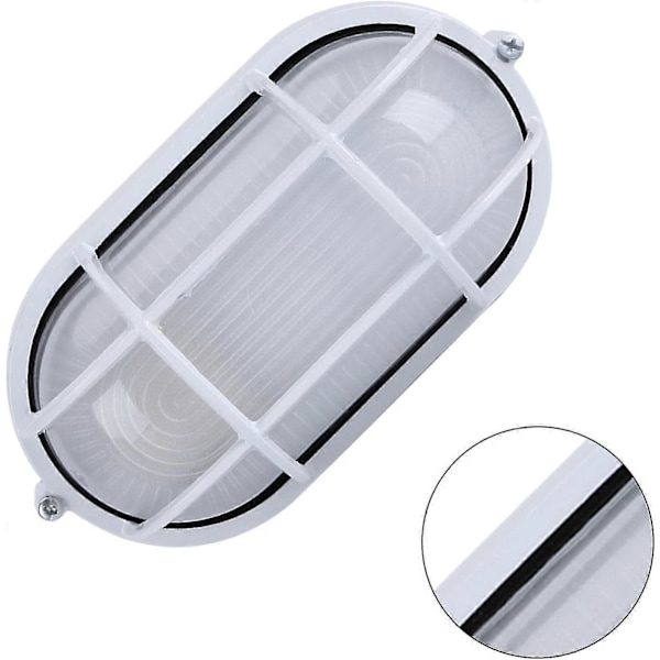 Dampromslampe Bulkhead-lampe for våte områder Vegg- eller takmontert rund saunalampe eksplosjonssikker 60w (oval) - Bra