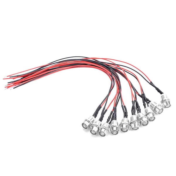 Ultra Bright 12V 8mm ferdigkablede LED-lyspærer (10 stk)