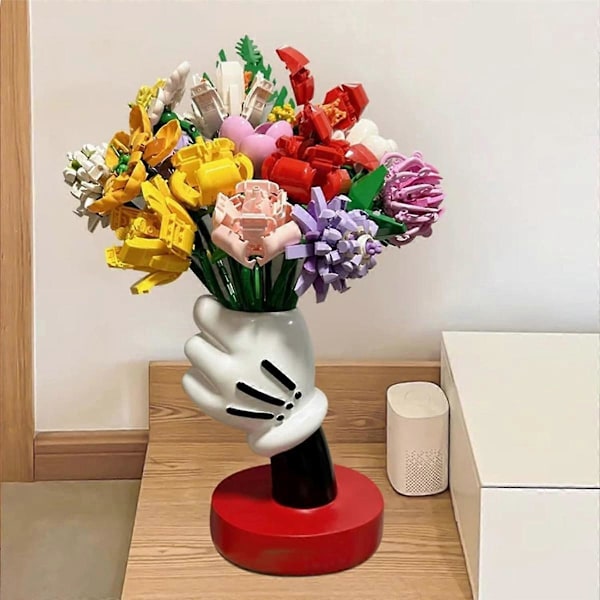 7-tums Mus Hand Blomvas, Sminkborsthållare, Unik Vas Blomvas, Bordsdekorationer, Sött Hemmakontor, B