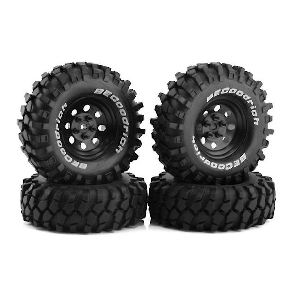 4 stk. Metal 110 mm Beadlock Hjul Dæk Sæt Til /10 Short Course Truck Arrma Senton 8 Runde Huller, Sort