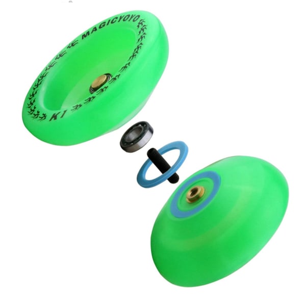 Responssiv Yoyo K1-plus med Yoyo-pose + 5 strenger og Yo-yo-hanske Gave, grønn