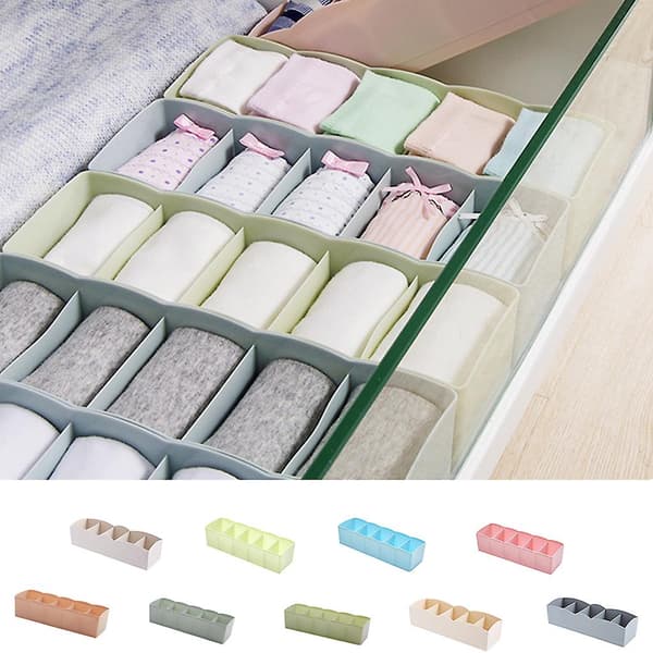 Plastik Organizer til Slips, Strømper, Skuffe, Kosmetik, Multifunktionel Opdeler Opbevaringsbokse