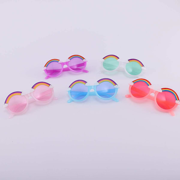 Børnesolbriller Sommer Pink Rainbow Småbørnssolbriller til drenge piger UV-resistente solbriller (blandet farve)(5 stk)
